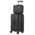 Wanderlite 2pcs Trunk Luggage Suitcase Travel Carry On TSA Lock 12" 20" Black - Shoppers Spot Home & Garden > Travel > Suitcases