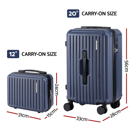 Wanderlite TSA navy trunk luggage, 2pcs.