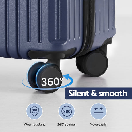 Wanderlite TSA navy trunk luggage, 2pcs.