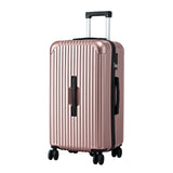 Wanderlite 28" Trunk Luggage Suitcase Travel 5 Wheels Type-C Port TSA Rose Gold.