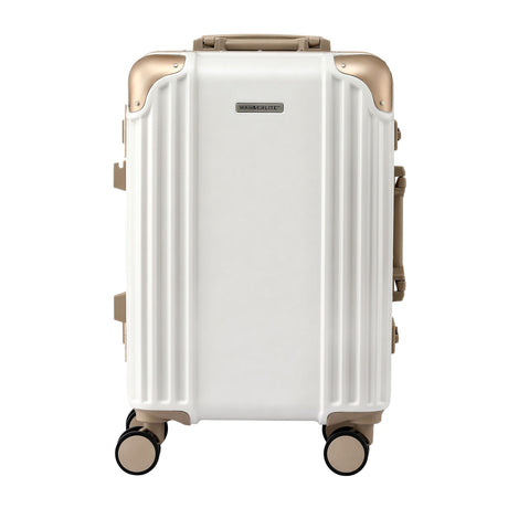 Wanderlite white aluminium lock spinner wheels.