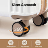 Wanderlite white aluminium lock spinner wheels.