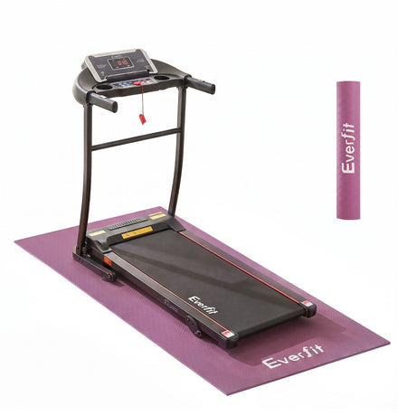 Purple floor rug, fade resistant, easy to clean, lightweight.