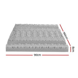 Giselle Bedding 8cm Memory Foam Mattress Topper 7-Zone Graphite Single