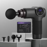 Everfit Massage Gun 8 Speed 4 Heads Vibration Muscle Massager Chargeable Black