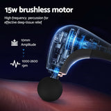 Everfit Massage Gun U-shaped Extended Handle Percussion Massager 4 Heads