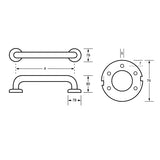 Dolphy Durable Stainless Steel Straight Grab Rail 1200mm - Silver