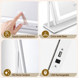 Embellir Makeup Mirror with Lights Hollywood Vanity Mirror 3 Colour LED White 40x50cm