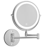Silver extendable makeup mirror, lightweight.