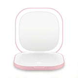 Embellir LED Compact Mirror Lighted Travel Makeup Mirror Pocket-Sized 1x 10x Magnification Square Pink