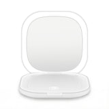 Embellir LED Compact Mirror Lighted Travel Makeup Mirror Pocket-Sized 1x 10x Magnification Square White