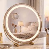 Embellir 50cm Hollywood Makeup Mirror with Lights and 10X Magnifier Round Gold.