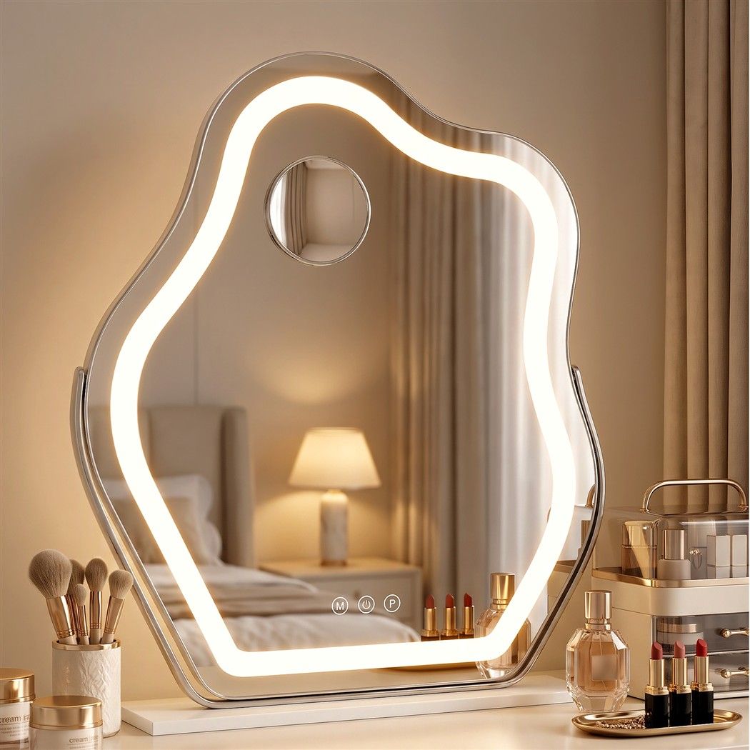 Embellir Makeup Mirror with Lights 10X Magnifier 360 Degree Rotation White