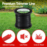 Giantz 100M Whipper Snipper Trimmer Line 2.4mm Star Nylon String Cord Black