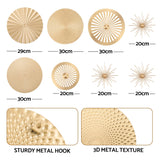 Artiss 8 Pieces Gold Metal Wall Decor Set 3D Starburst Round Disc Sculptures Flexible DIY Layout.