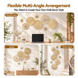 Artiss 8 Pieces Gold Metal Wall Decor Set 3D Starburst Round Disc Sculptures Flexible DIY Layout.