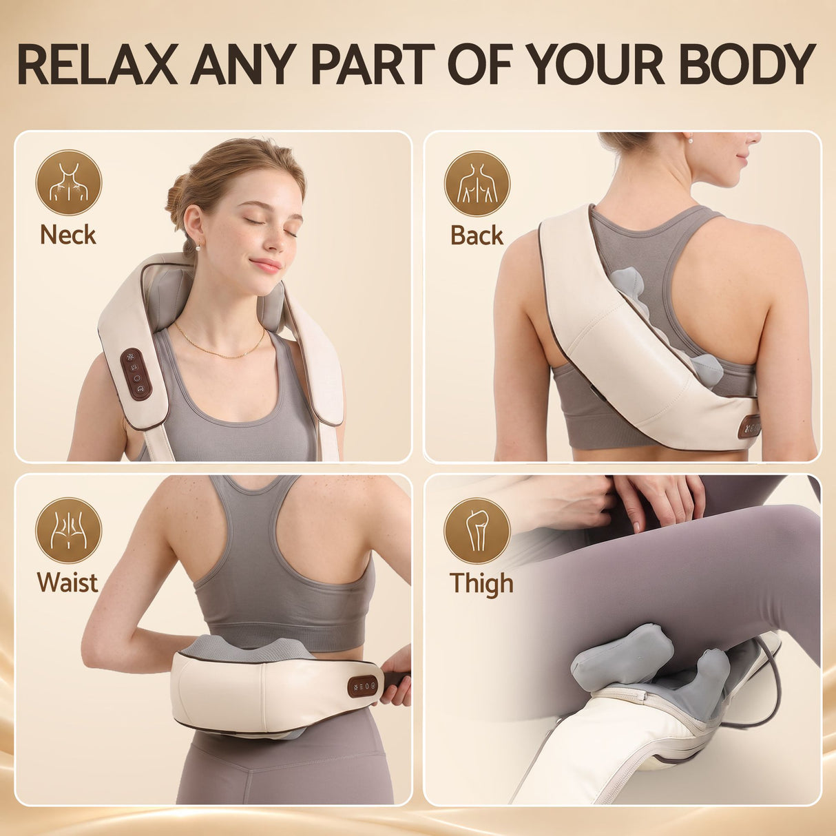 Livemor Neck Massager with Heat Pillow Shiatsu Shoulder Back Massager Pain Relief Tissue Kneading - Shoppers Spot Health & Beauty > Massage & Relaxation > Massagers - Alternate view 7