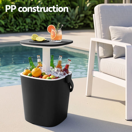 Gardeon Tong black portable bar table, 15L.
