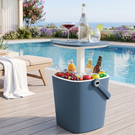Gardeon Tong blue portable bar table, 15L.
