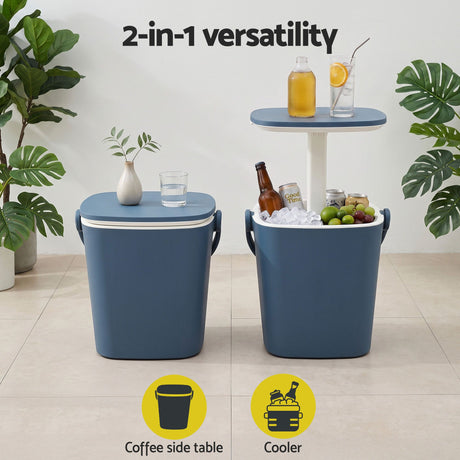 Gardeon Tong blue portable bar table, 15L.