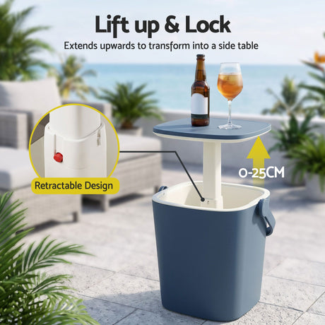 Gardeon Tong blue portable bar table, 15L.