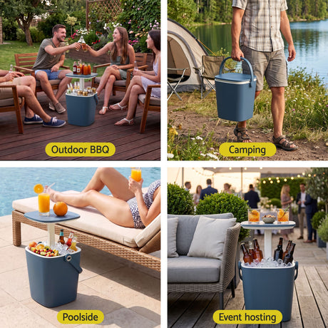 Gardeon Tong blue portable bar table, 15L.