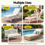 Gardeon Outdoor Chaise Lounge Cushion Lounge Chair Pad Sunbed Mattress Beige