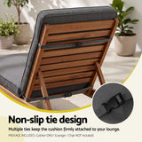 Gardeon Outdoor Chaise Lounge Cushion Lounge Chair Pad Sunbed Mattress Grey