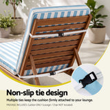 Gardeon Outdoor Chaise Lounge Cushion Lounge Chair Pad Sunbed Mattress Blue
