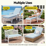 Gardeon Outdoor Chaise Lounge Cushion Lounge Chair Pad Sunbed Mattress Blue