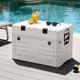 Foldable outdoor storage box, 60L, collapsible.