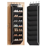 Artiss Over Door Shoe Organiser Storage X2 8-Tier Pantry Hanger Fabric Black