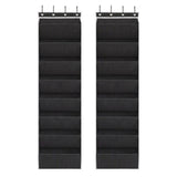 Artiss Over Door Shoe Organiser Storage X2 8-Tier Pantry Hanger Fabric Black