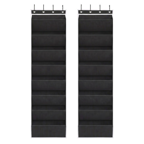 Black pantry hanger, folds flat, collapsible.