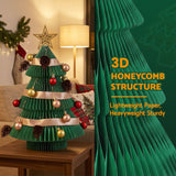 Jingle Jollys Paper Christmas Tree 47CM w/ Star Topper Xmas Decor Tabletop Green DIY Ornament Set