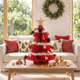 Jingle Jollys Paper Christmas Tree 47CM w/ Star Topper Xmas Decoration Tabletop Red DIY Ornament Set