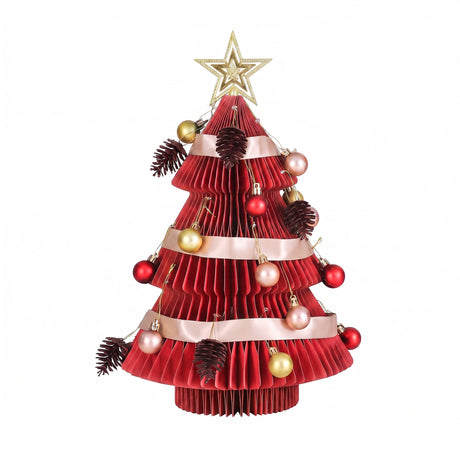 Another view of the 47cm red paper tree, for outdoor use.