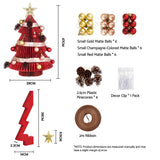 Jingle Jollys Paper Christmas Tree 47CM w/ Star Topper Xmas Decoration Tabletop Red DIY Ornament Set