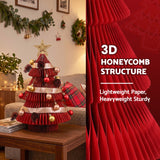 Jingle Jollys Paper Christmas Tree 47CM w/ Star Topper Xmas Decoration Tabletop Red DIY Ornament Set