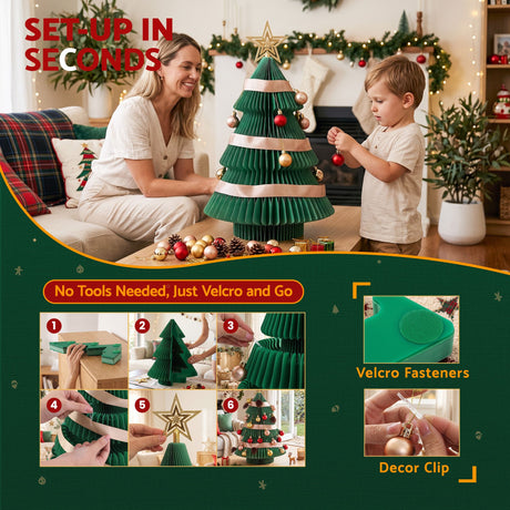 The 61cm green paper tree shown again, needing no tools.
