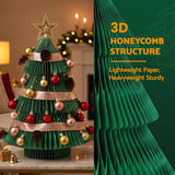 Jingle Jollys Paper Christmas Tree 61 CM w/ Star Topper Xmas Decor Tabletop Green DIY Ornament Set