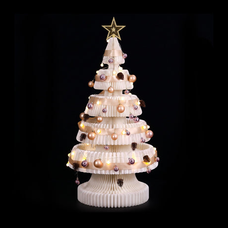 Another view of the 114cm white paper tree, for outdoor use.