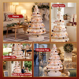 Jingle Jollys Paper Christmas Tree 114CM w/ Star Topper LEDs Xmas Decorations Kit Home Office White