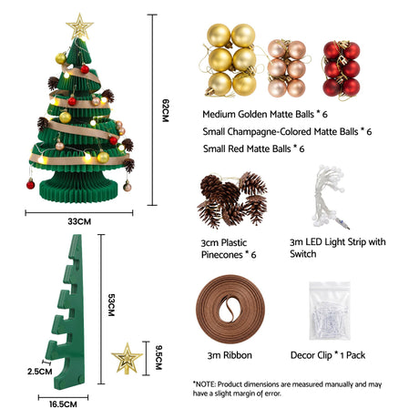 Another view of the 62cm green paper tree, for outdoor use.