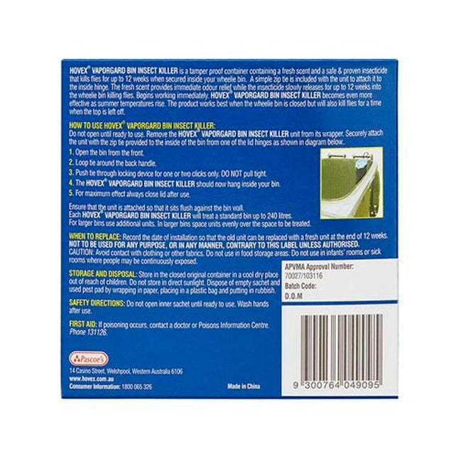Hovex Vaporgard Bin Insect Killer