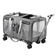 i.Pet wheeled trolley carrier with swivel wheels, grey