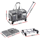 i.Pet wheeled trolley carrier with swivel wheels, grey