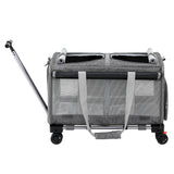 i.Pet wheeled trolley carrier with swivel wheels, grey