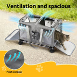 i.Pet wheeled trolley carrier with swivel wheels, grey