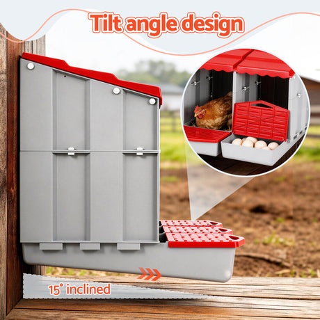 I.Pet Hen Hutch red chicken nesting box.
